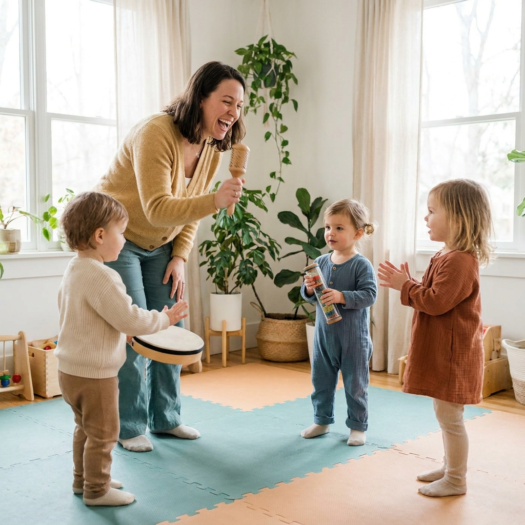Child and therapist together in a calm, sensory-friendly space